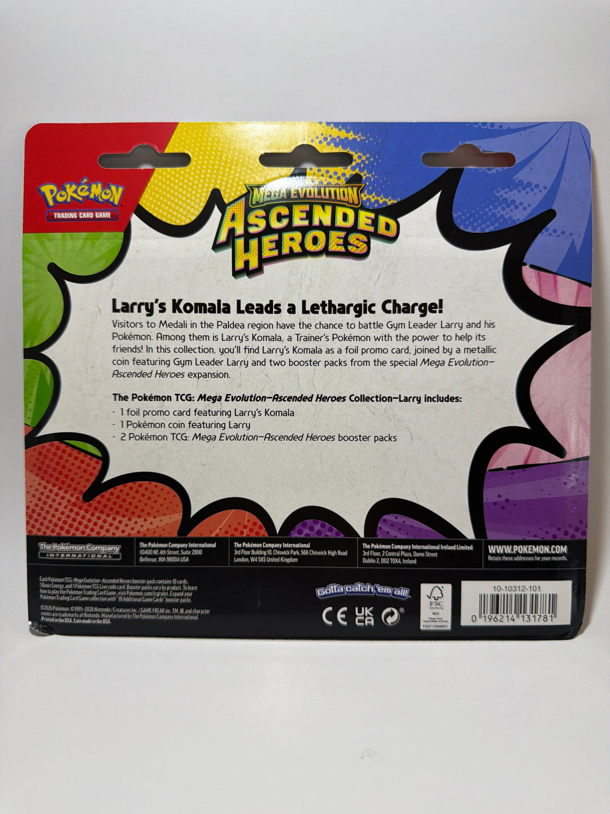Pokémon Ascended Heroes Larry’s Komala Blister Pack