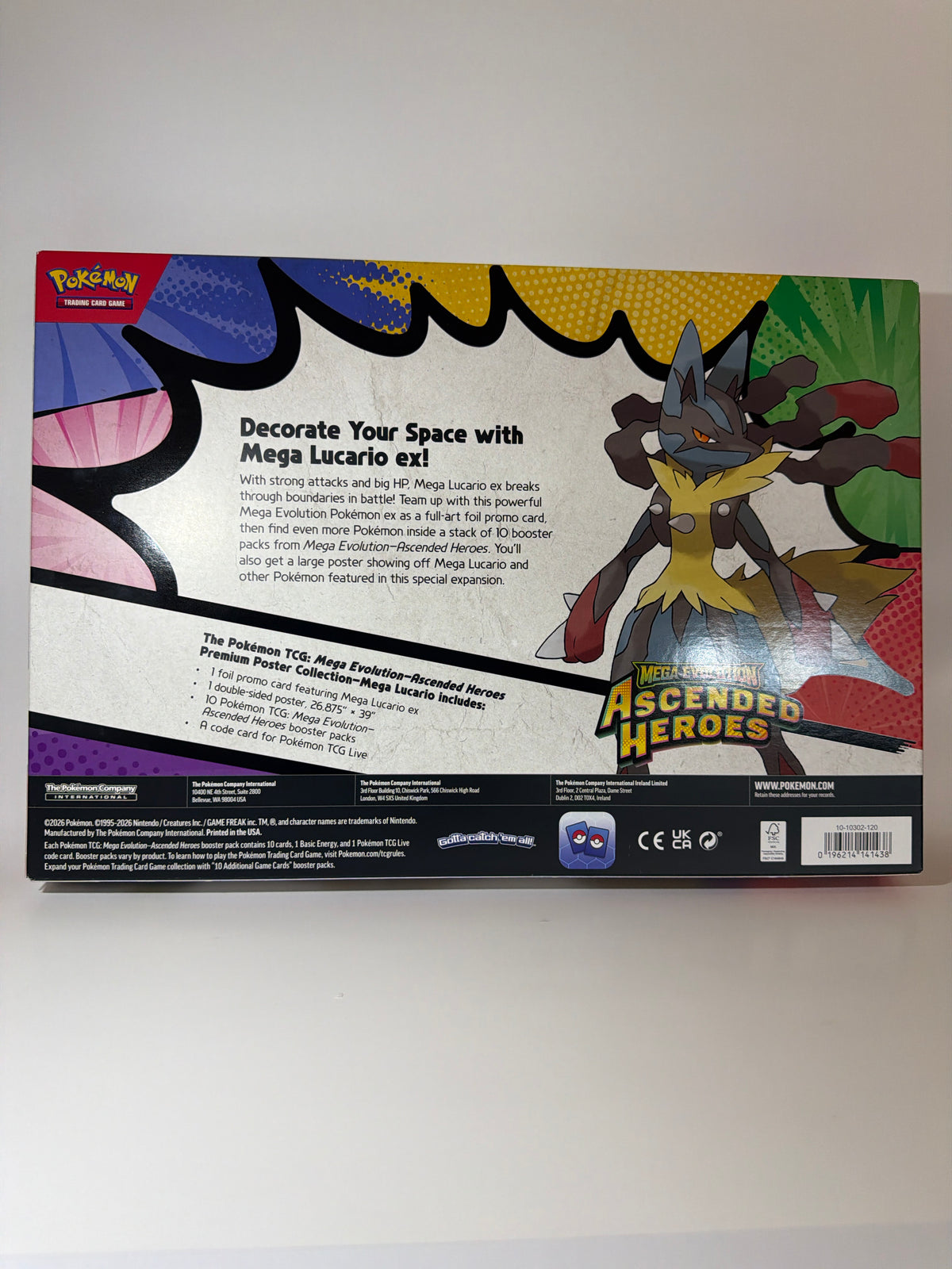 Pokémon TCG Mega Evolutions Ascended Heroes Premium Poster
Collection Mega Lucario EX